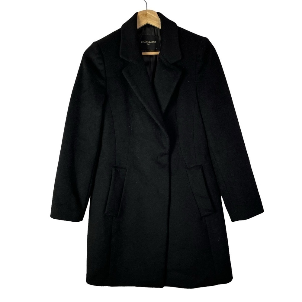 Chatelaine Ravi Black Wool‎ Asymmetrical Mid Length Winter Coat 90/8